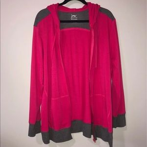 Pink and gray zip up